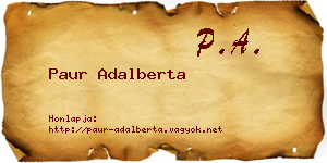 Paur Adalberta névjegykártya